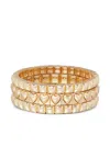Roxanne Assoulin Puffy Heart Stud Bracelet (set Of Three) In Gold