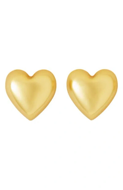 Roxanne Assoulin Puffy Heart Earrings In Gold