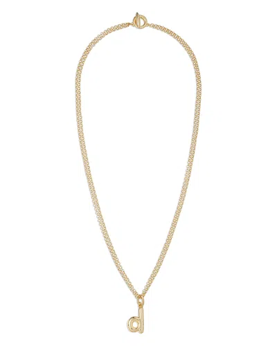 ROXANNE ASSOULIN PUFFY INITIAL DOUBLE CHAIN PENDANT NECKLACE, 26