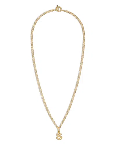 ROXANNE ASSOULIN PUFFY INITIAL DOUBLE CHAIN PENDANT NECKLACE, 26