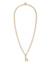 Roxanne Assoulin Puffy Initial Double Chain Pendant Necklace, 26