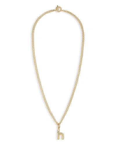 ROXANNE ASSOULIN PUFFY INITIAL DOUBLE CHAIN PENDANT NECKLACE, 26