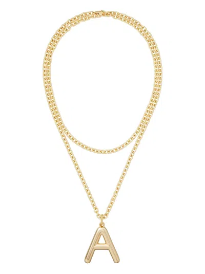 Roxanne Assoulin Puffy Initial Necklace In Gold