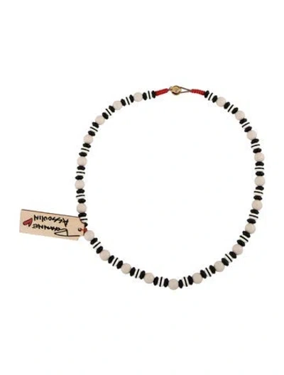 Pre-owned Roxanne Assoulin Resin & Cord Bead Strand Necklace, 16.75" In Multicolor