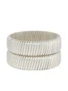 Roxanne Assoulin Ribbed Bracelet Duo In Metallic