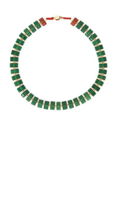 Roxanne Assoulin Semi Precious Heishi Necklace In Green