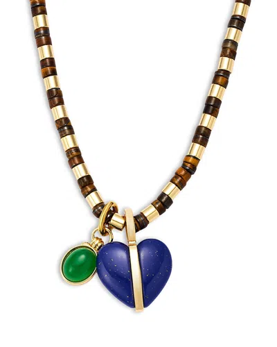 Roxanne Assoulin Semi Precious Heishi Necklace, 17 In Metallic