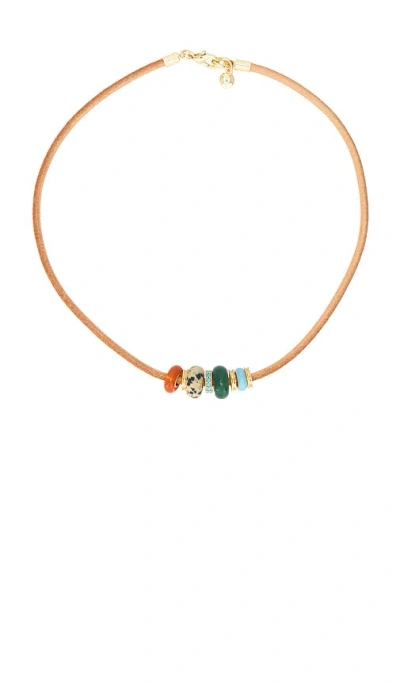 Roxanne Assoulin Semi Slider Leather Cord Necklace In Brown