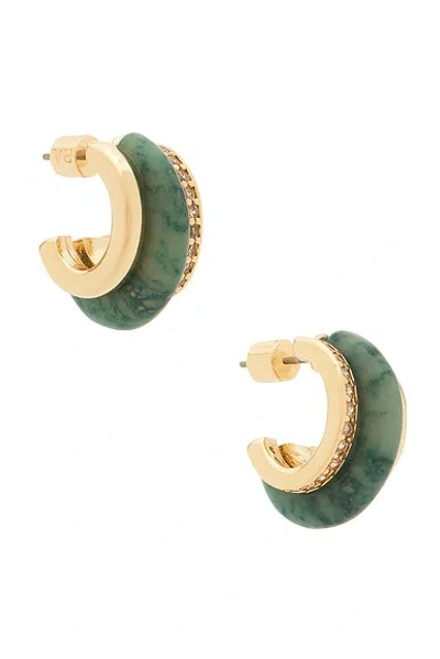 Roxanne Assoulin Semi Stone Clear Combo Chubby Hoop Earrings In Green