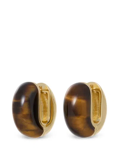 Roxanne Assoulin Simple Stone Chubbie Earrings In Brown