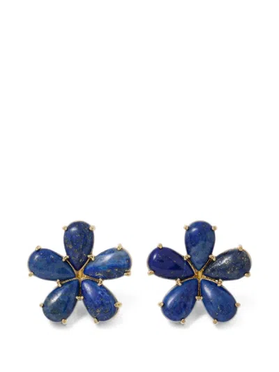 Roxanne Assoulin Stone Flower Earrings In Blue