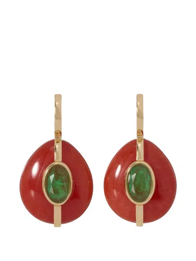Roxanne Assoulin The Stone Pebble Earrings In Red