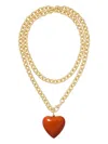 Roxanne Assoulin The Big Puffy Heart-charm Necklace In Gold
