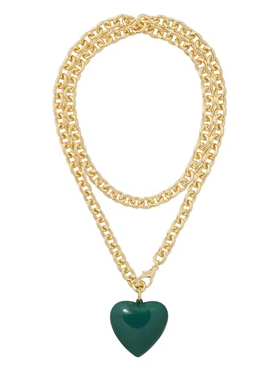 Roxanne Assoulin The Big Puffy Heart-charm Necklace In Gold