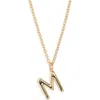 Roxanne Assoulin The Big Puffy Initial Pendant Necklace In Blue