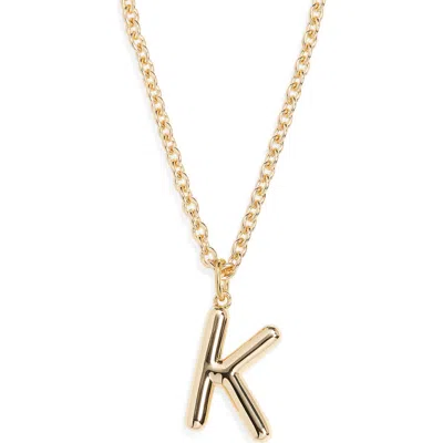 Roxanne Assoulin The Big Puffy Initial Pendant Necklace In Brown
