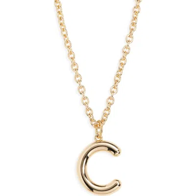 Roxanne Assoulin The Big Puffy Initial Pendant Necklace In Burgundy
