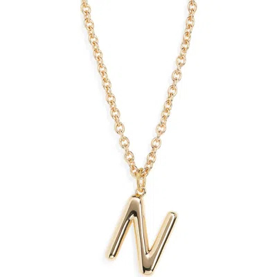 Roxanne Assoulin The Big Puffy Initial Pendant Necklace In Gold