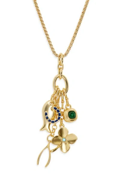 Roxanne Assoulin The Buona Fortuna Charm Pendant Necklace In White
