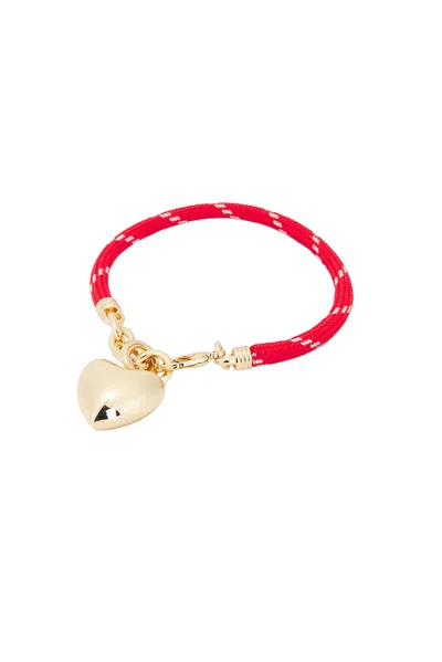 Roxanne Assoulin The Cord Heart Charm Bracelet In Red