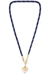 Roxanne Assoulin The Cord Heart Charm Necklace In Blue