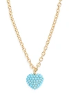 Roxanne Assoulin The Encrusted Puffy Heart Necklace In Gold