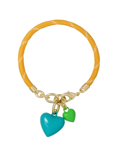 Roxanne Assoulin The Happy Cord Heart-charm Bracelet In Metallic