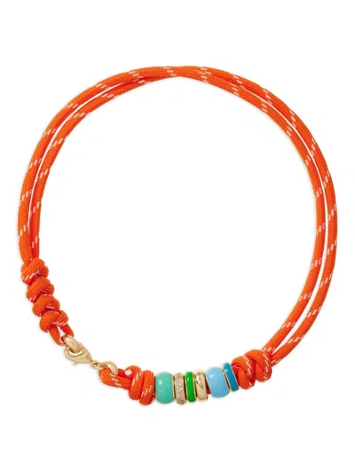 Roxanne Assoulin The Happy Cord Knotted Necklace In Orange