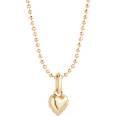 Roxanne Assoulin The Itsy Bitsy Puffy Heart Ball Chain Necklace In Brown
