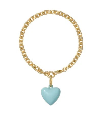 Roxanne Assoulin The Mini Puffy Heart-charm Bracelet In Gold