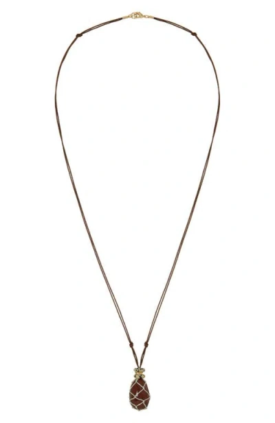 Roxanne Assoulin The Net Stone Pendant Necklace In Brown