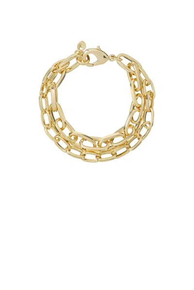 Roxanne Assoulin The Paperclip Double Chain Bracelet In Gold