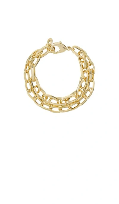 Roxanne Assoulin The Paperclip Double Chain Bracelet In Gold