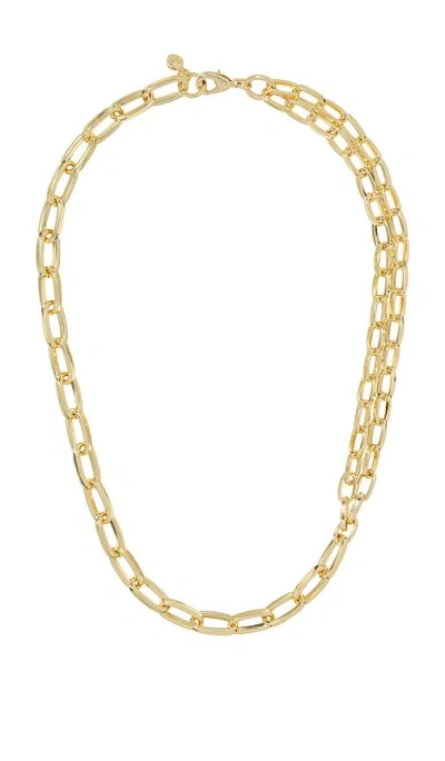 Roxanne Assoulin The Paperclip Double Chain Necklace In Gold