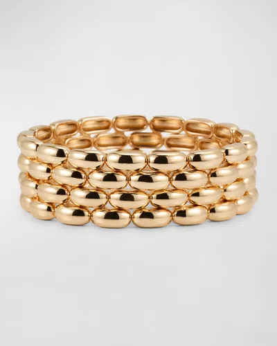Roxanne Assoulin The Pillow Bracelets, Set Of 2 In Shiny Gold