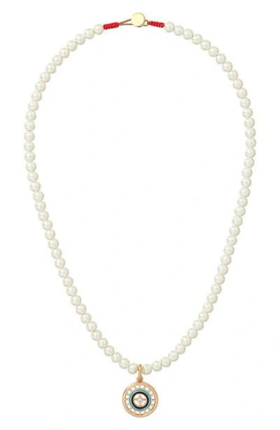 Roxanne Assoulin The Protect Charm Faux Pearl Necklace In White