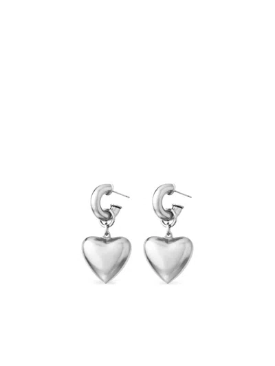 Roxanne Assoulin The Puffy Heart Earrings In Silver