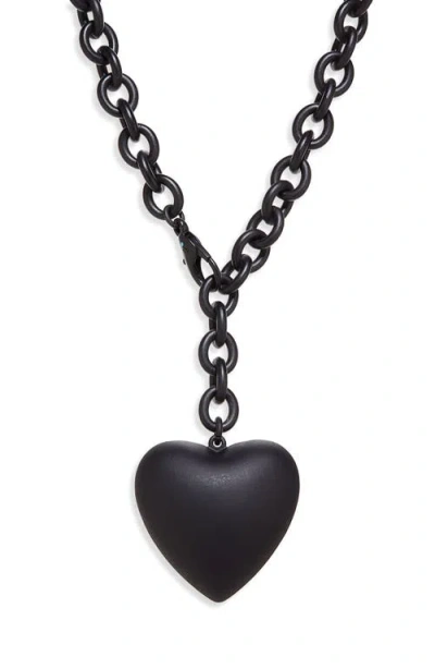 Roxanne Assoulin The Puffy Heart Necklace In Black