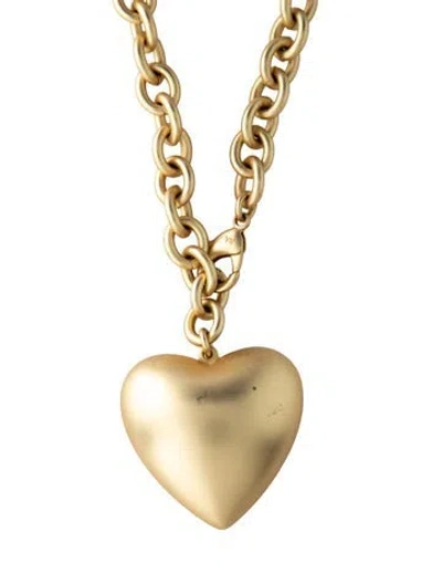 Pre-owned Roxanne Assoulin The Puffy Heart Pendant Necklace, 31.5" In Multicolor