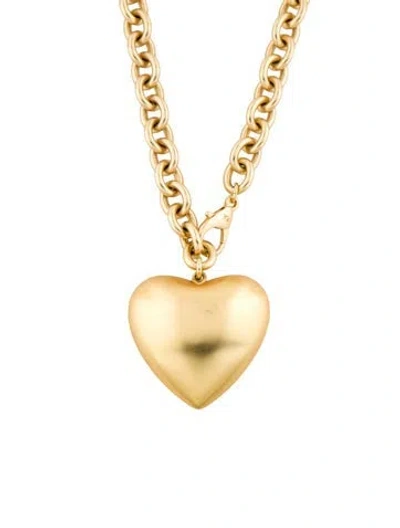 Pre-owned Roxanne Assoulin The Puffy Heart Pendant Necklace, 34" In Multi