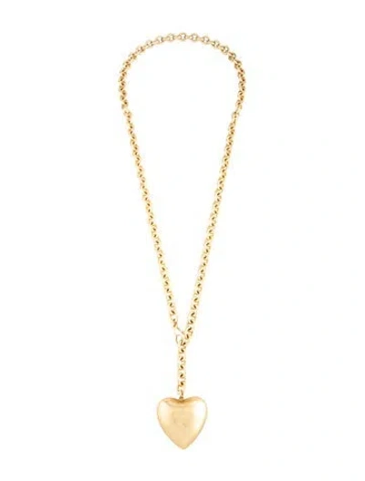 Pre-owned Roxanne Assoulin The Puffy Heart Pendant Necklace, 34" In Multicolor