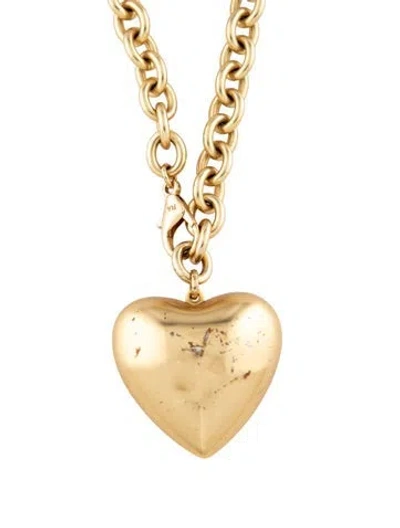 Pre-owned Roxanne Assoulin The Puffy Heart Pendant Necklace, 35.5", 35.5" In Multicolor