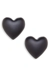 Roxanne Assoulin The Puffy Heart Stud Earrings In Black