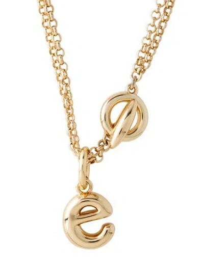 Pre-owned Roxanne Assoulin The Puffy Initial 'e' Double Strand Pendant Necklace”, 26.75" In Multicolor