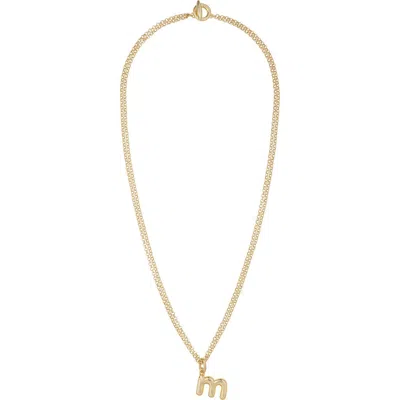 Roxanne Assoulin The Puffy Initial Pendant Necklace In Gold M