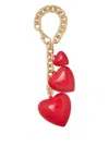 Roxanne Assoulin The Puffy Triple Heart Bag Charm In Gold