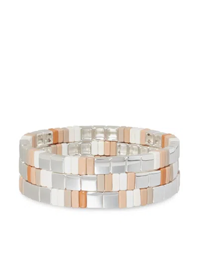 Roxanne Assoulin The Quiet Time Bracelets (set Of Three) In 银色