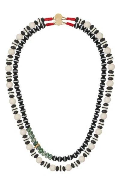 Roxanne Assoulin The Salt & Pepper Double Strand Necklace In Multi