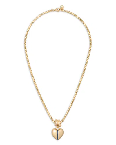 Roxanne Assoulin The Sapphire Stripe Mini Heart Pendant Necklace, 18 In Gold