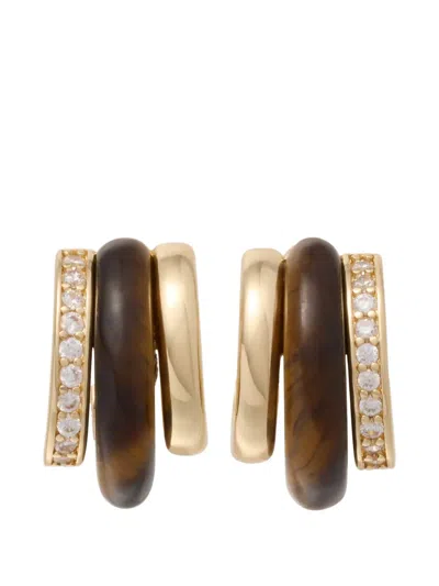 Roxanne Assoulin The Stone Huggie Earrings In Gold